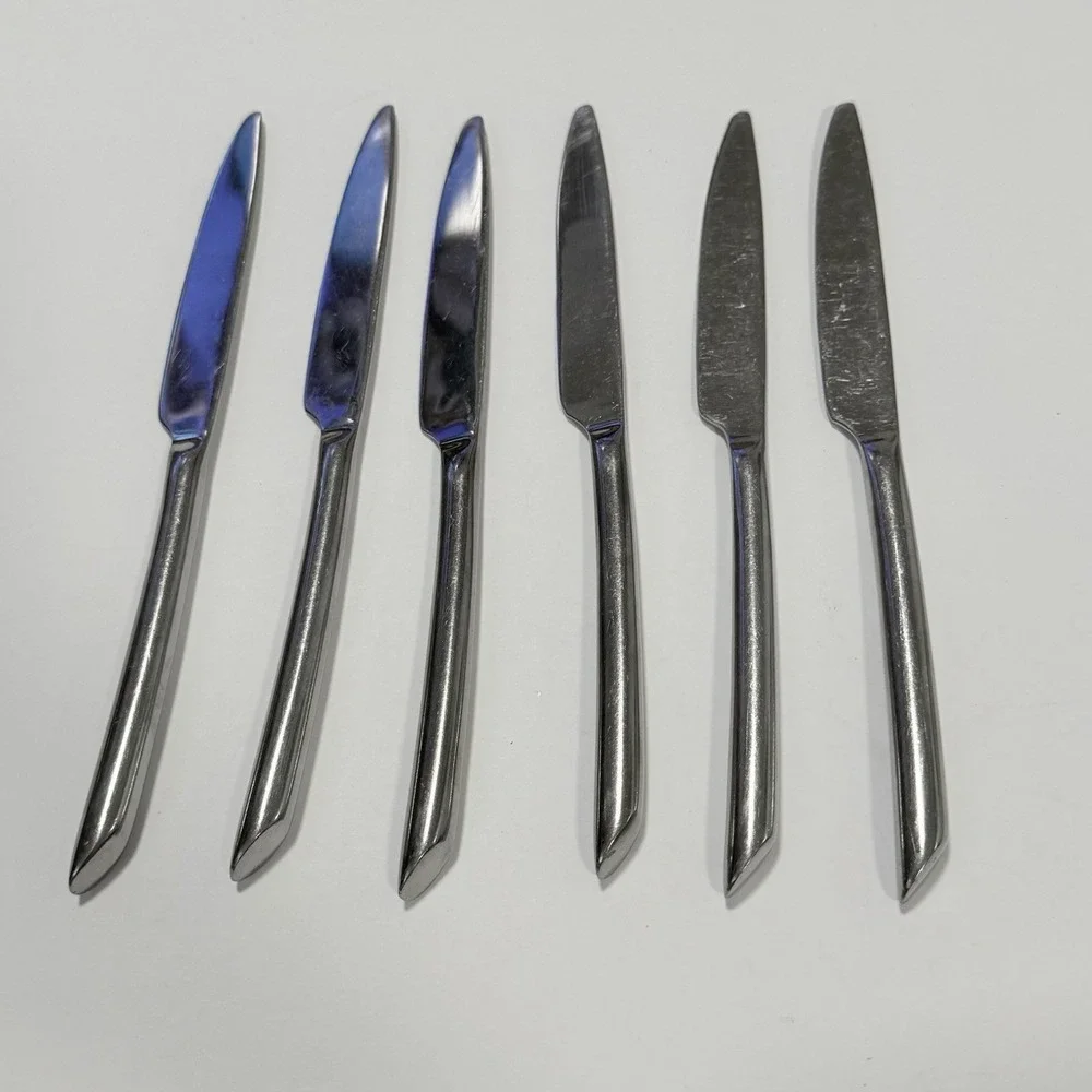 Towle Living Collection WAVE Pattern Glossy Dinner Knives Set Of 6